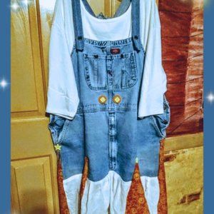 Plus Size Country Fun Bib Overall Dress w/Shirt
